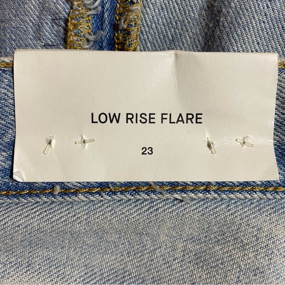 7 For All Mankind Low Rise Flare Jeans 27 Tailorless Iris Patch All Over Patches - Picture 3 of 16